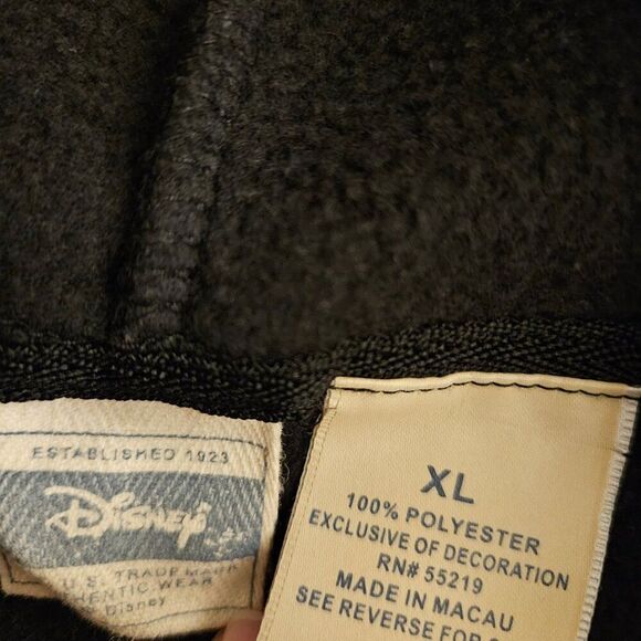 Disney Mickey Mouse 28 Hoodie Jacket XL Extra Large Black Full Zip Retired - Picture 4 of 6